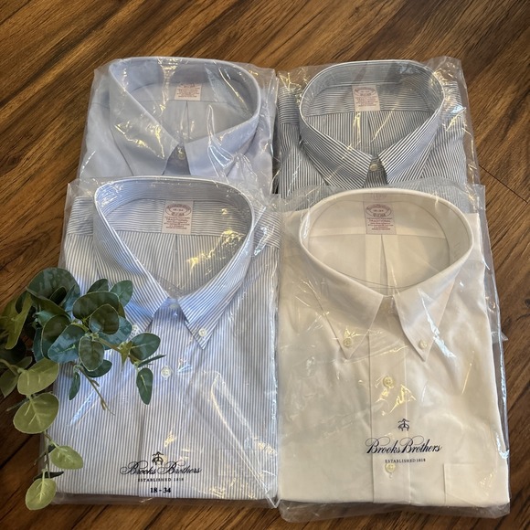 NEW LOT OF 4 Brooks Brothers Ainsley Dress Shirt 19/35...